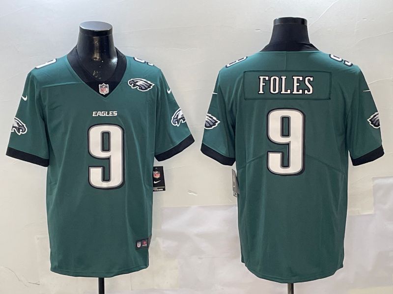 Men Philadelphia Eagles #9 Foles Green Second generation 2025 Nike Limited NFL Jersey style 5